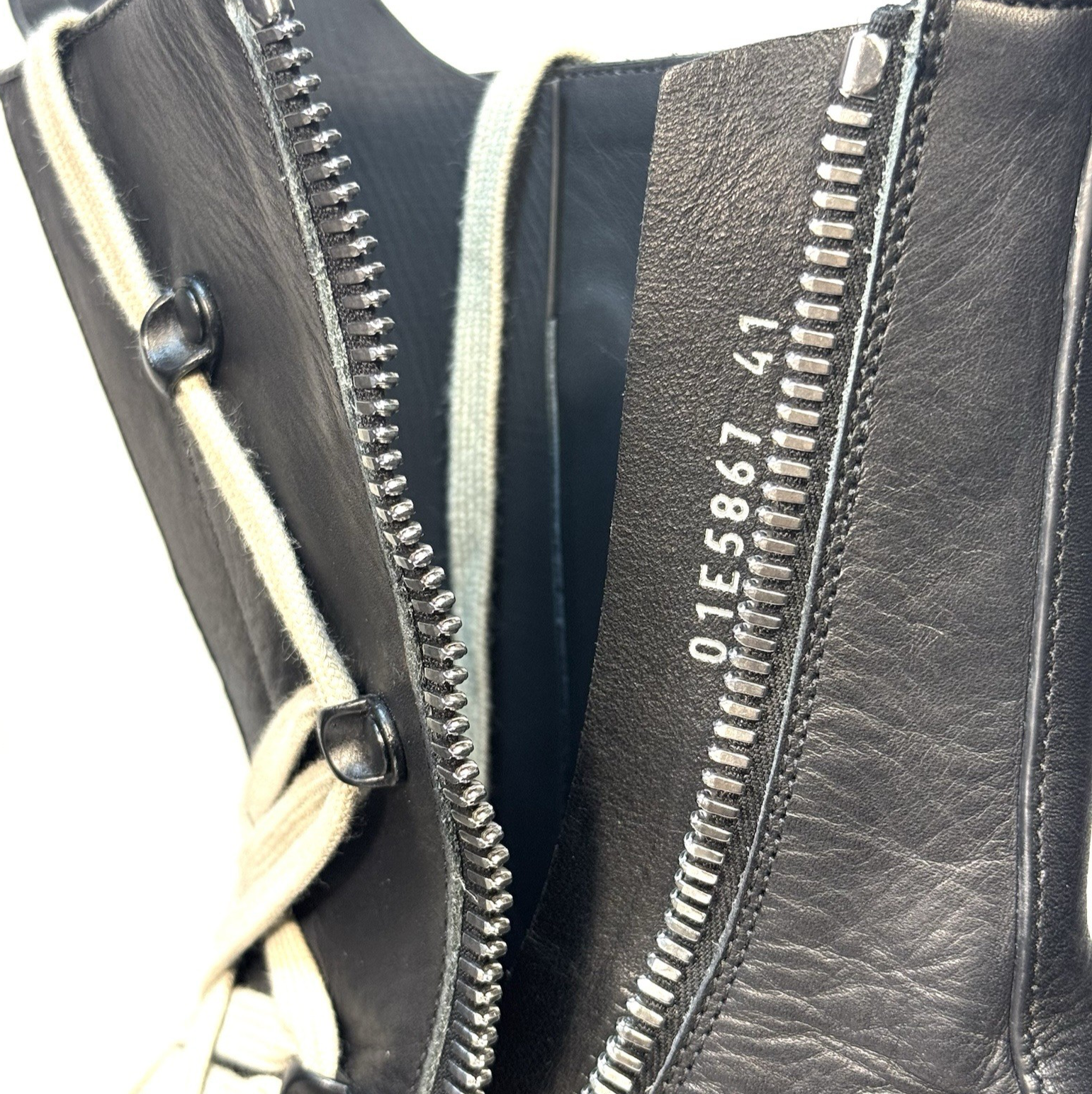 RICK OWENS Mens Megalaced Mega Tractor Stivali Boots Black 41 (MSRP $3,195)