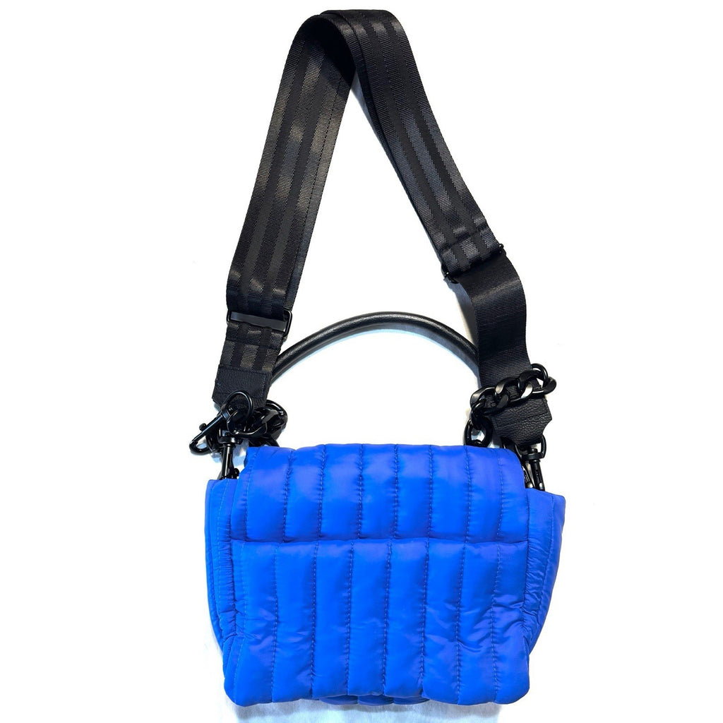 THINK ROYLN Bar Quilted Shoulder Crossbody Bag Blue (MSRP $168)