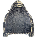 JOHN ELLIOTT Mens Morgan Camo Jacquard Fleece Sherpa Zip Hoodie Jacket Green S