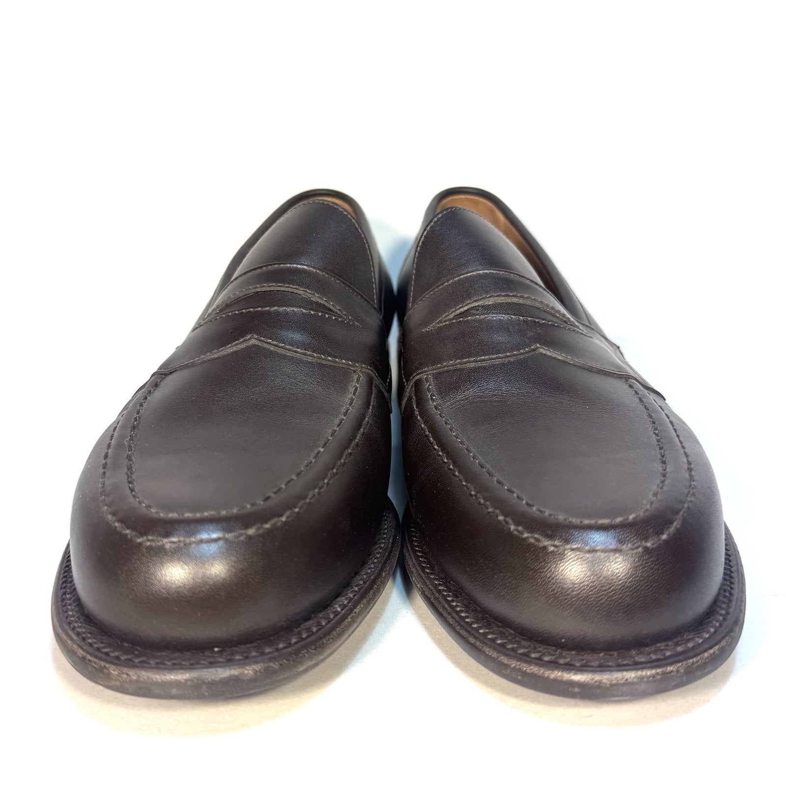 SANDERS x TODD SNYDER Mens Clive Leather Penny Loafers Dark Brown (MSRP $578)