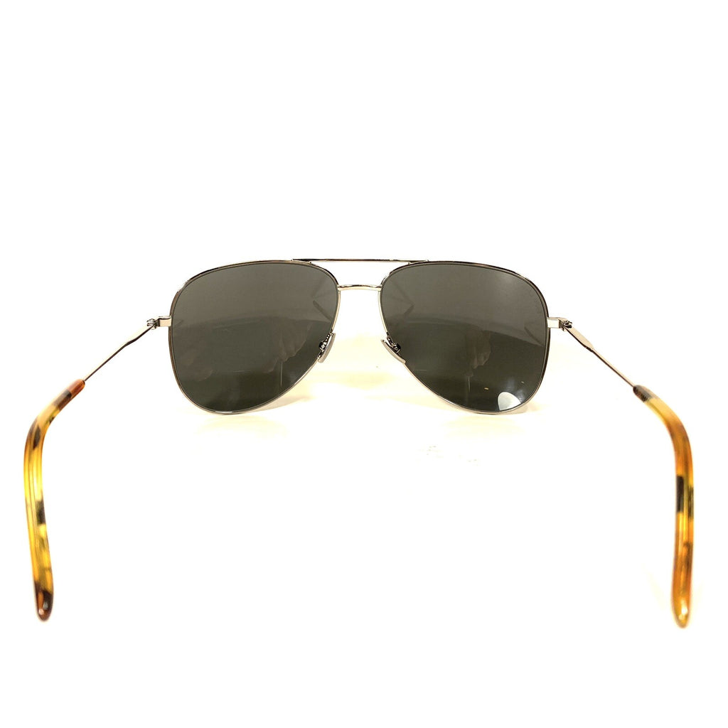SAINT LAURENT Classic 11 035 Aviator Pilot Sunglasses Silver (MSRP $395)