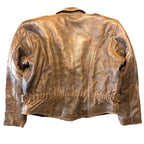 R13 Womens Exaggerated Shoulder Leather Motorcycle Jacket Brown (MSRP $1,995)