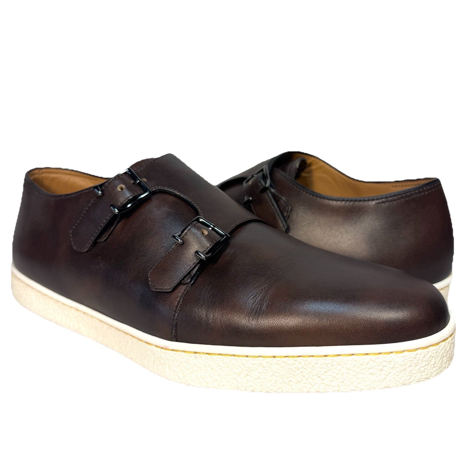 JOHN LOBB Mens Holme Museum Leather Monkstrap Sneakers Brown 10 (MSRP $1,190)