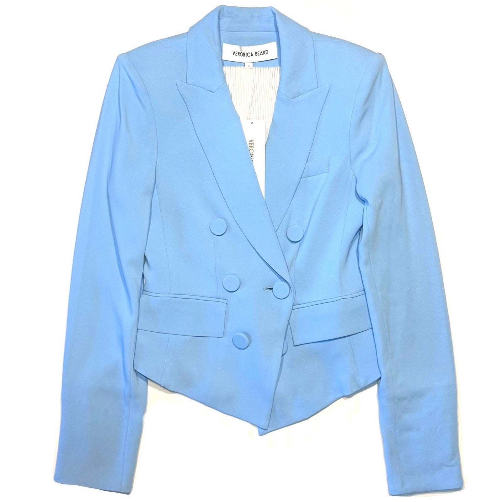 VERONICA BEARD Womens Diego Dickey Double Breasted Blazer Jacket Blue -MSRP $698