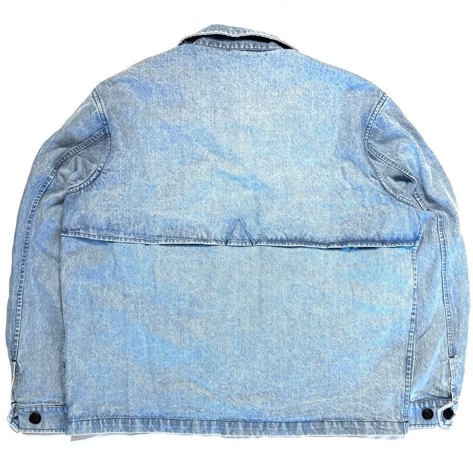 18 EAST Mens Zip Bellows Denim Coach's Jacket Light Blue (MSRP $248)