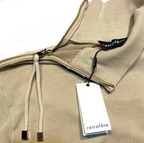 RETROFETE Charlotte Mock Zip Sweatshirt Dress Hum Beige XS (MSRP $385)