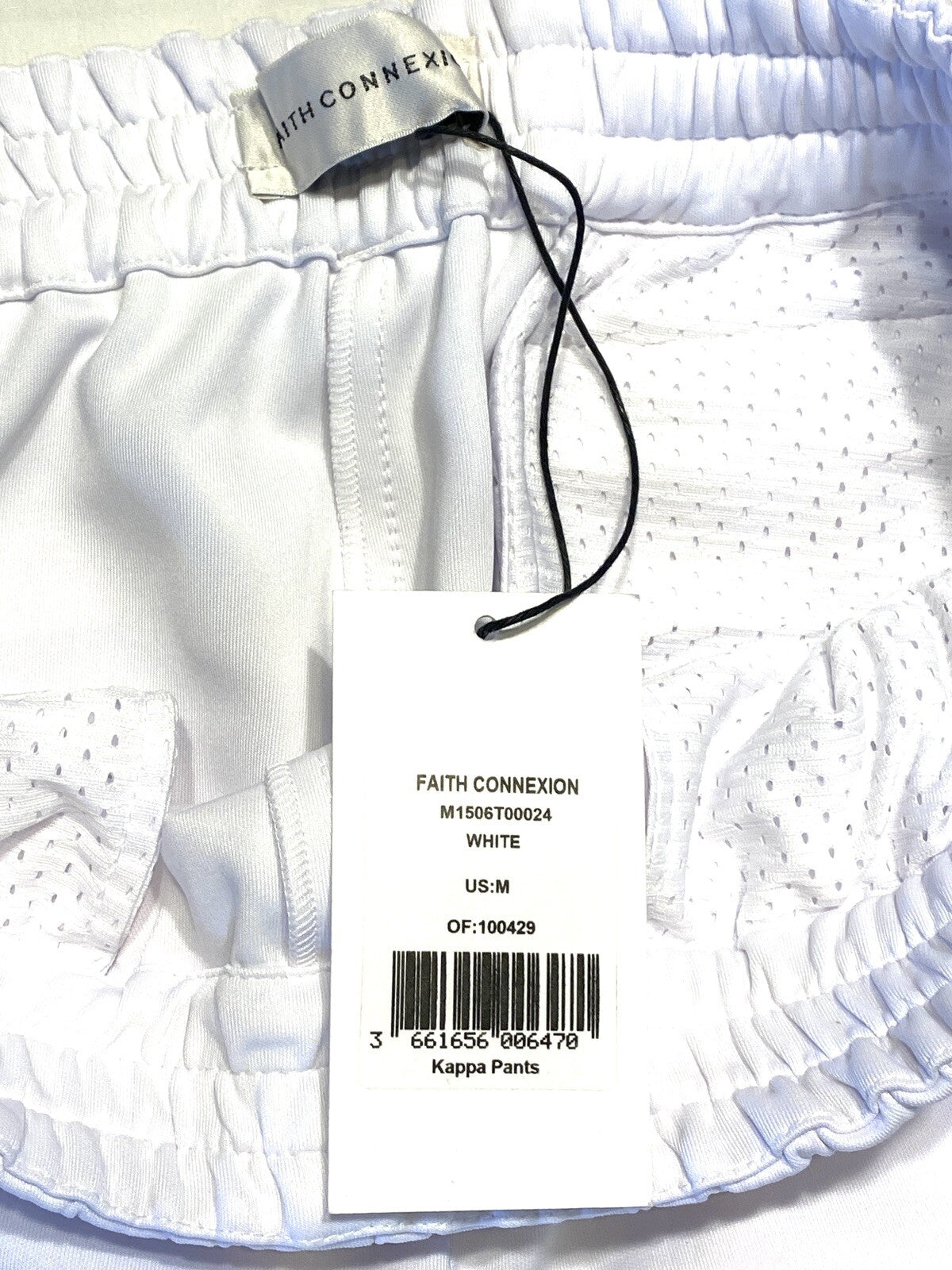 FAITH CONNEXION x KAPPA Mens Pleated Logo Stripe Track Pants White M (MSRP $395)