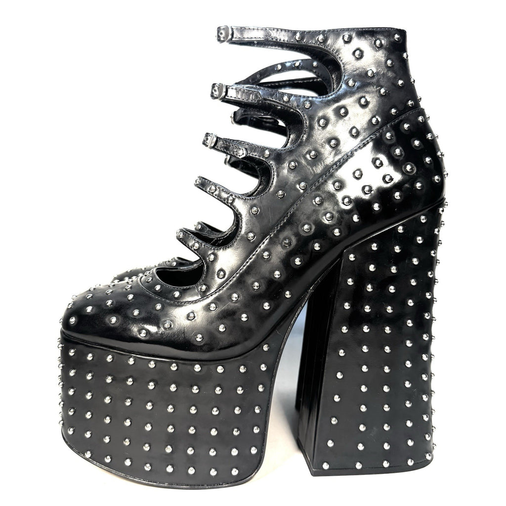 MARC JACOBS The Kiki Ankle Platform Studded Leather Boots Black (MSRP $650)