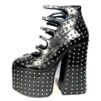 MARC JACOBS The Kiki Ankle Platform Studded Leather Boots Black (MSRP $650)