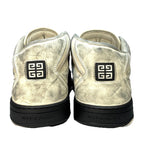 GIVENCHY Mens Mid Top Leather Canvas Distressed Skate Sneakers White (MSRP $975)