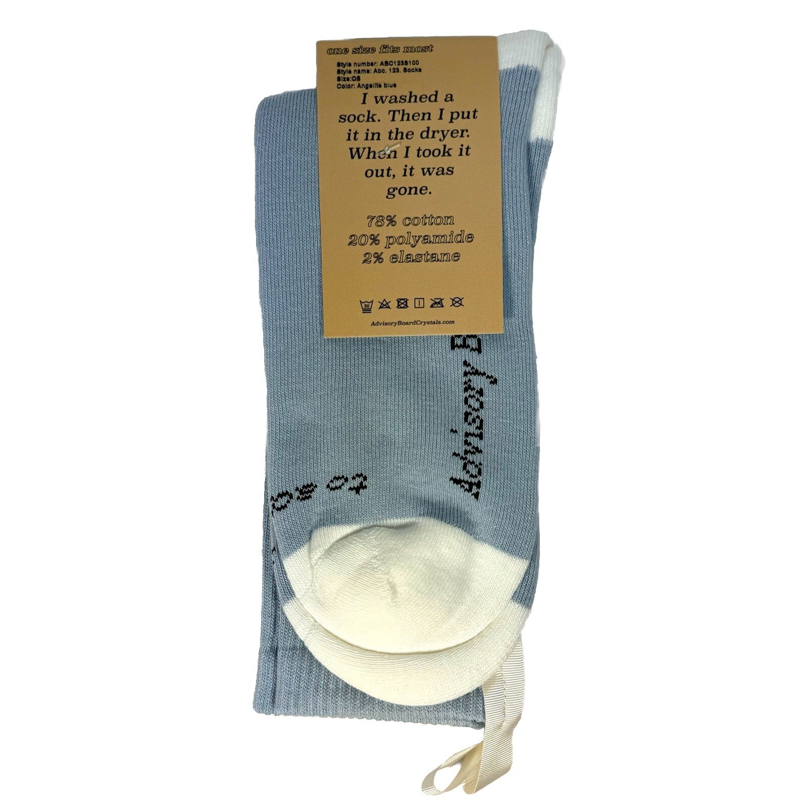 ADVISORY BOARD CRYSTALS ABC Mens Ribbed Logo Socks Angelite Blue (MSRP $35)