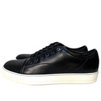 LANVIN Mens DDB1 Basket Cap Toe Leather Low Top Sneakers Black (MSRP $590)