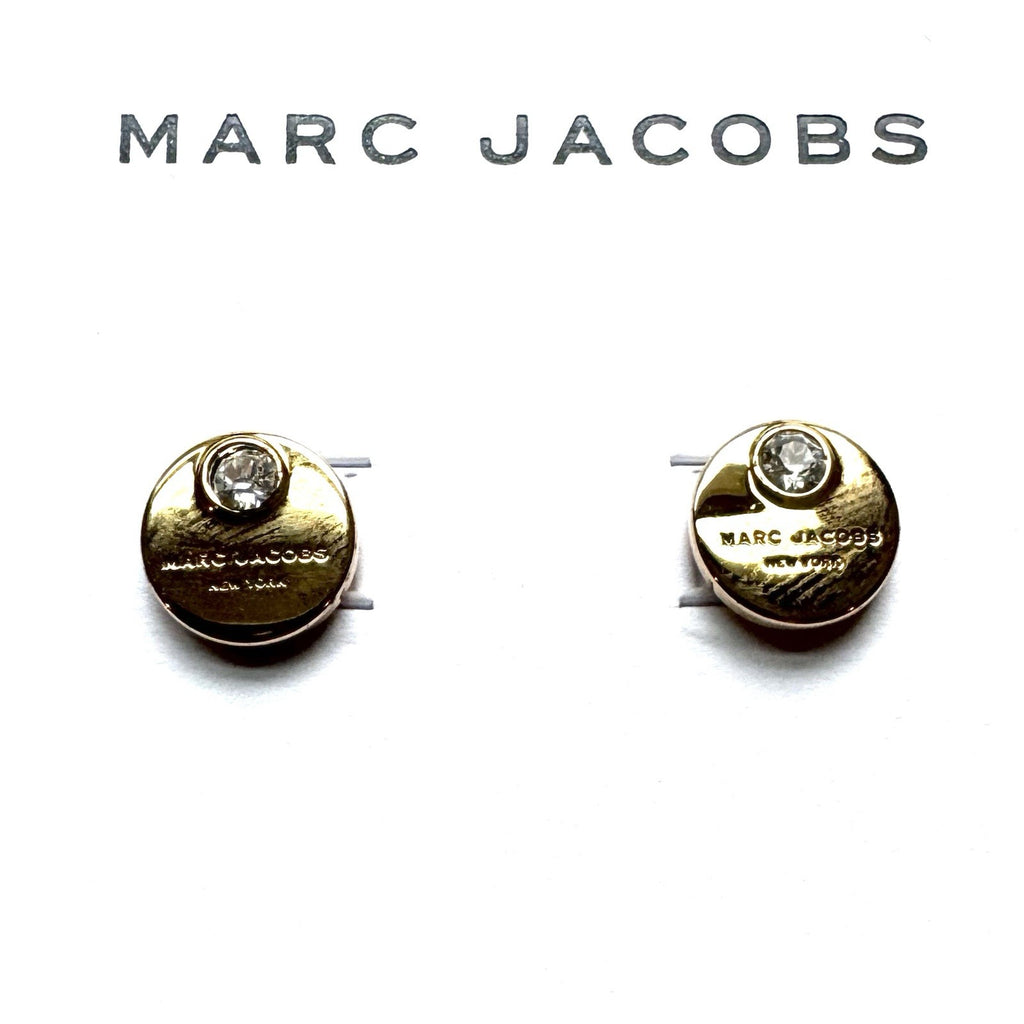 MARC JACOBS Womens Disc Jeweled Engraved Stud Earrings Gold (MSRP $45)