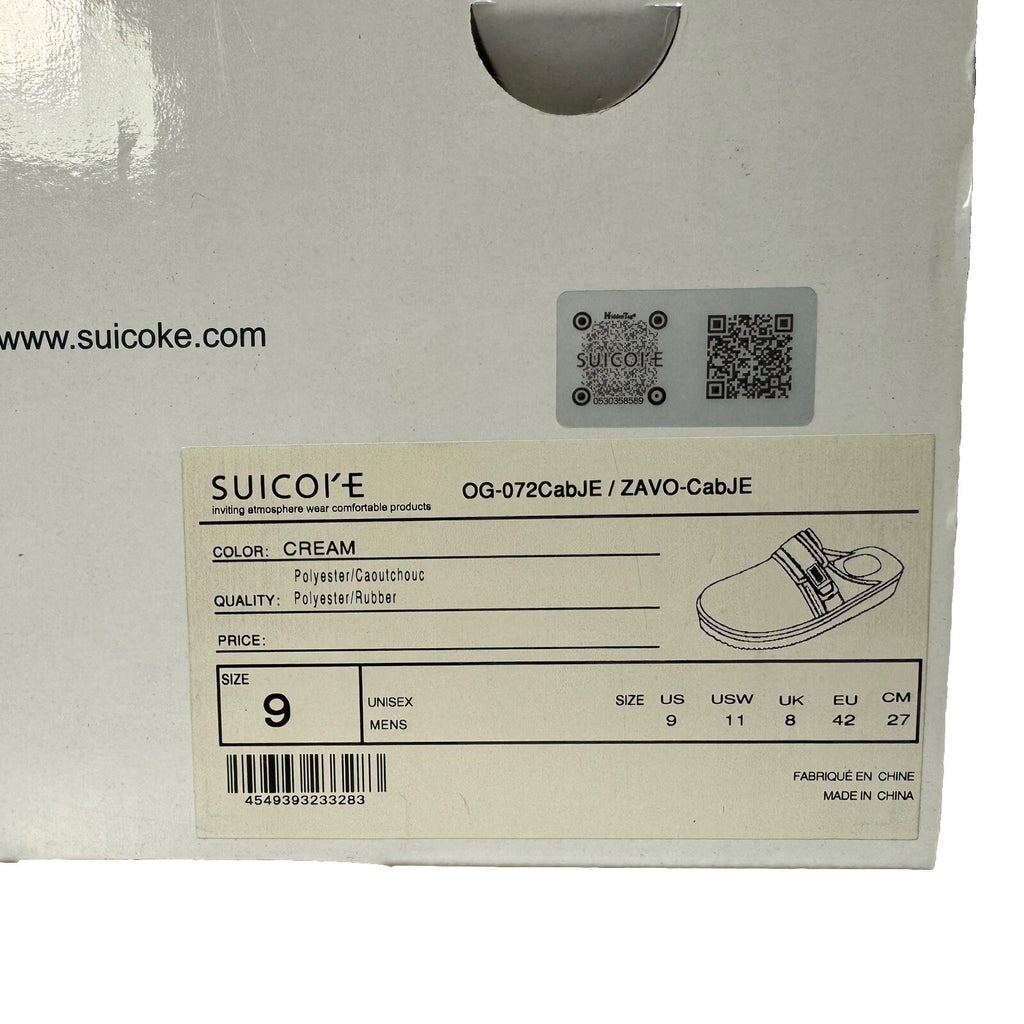 SUICOKE x John Elliott Mens Polar Fleece Mule Slip On Slides Cream 9 (MSRP $220)