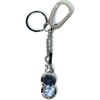 DUNHILL Double Coin Enamel Clip Key Fob Keychain Silver (MSRP $295)
