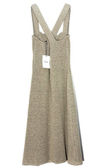 THEORY Womens Terry Tweed Crossback Boucle Midi Dress Taupe 0 (MSRP $275)