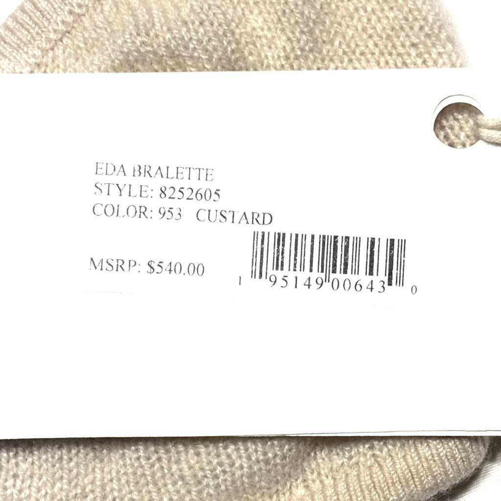 KHAITE Womens Eda Cashmere Knit Bralette Top Custard Ivory (MSRP $540)