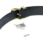 KHAITE Womens Bambi Calf Leather Gold Buckle Skinny Belt Black XS/S (MSRP $380)