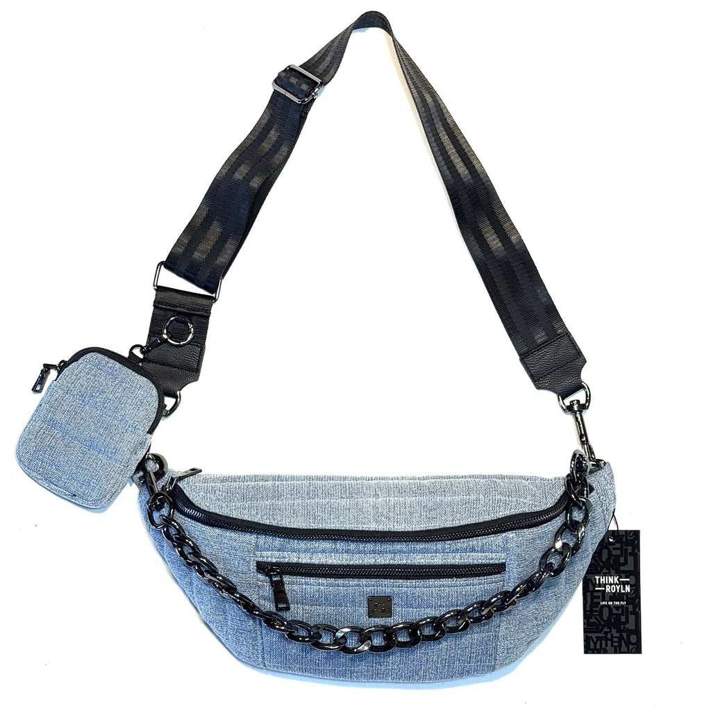 THINK ROYLN Sister Sling Crossbody Bag Denim Light Blue (MSRP $178)