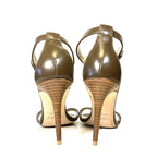 THEORY Womens Demeura Nappa Leather High Heel Sandals Army Olive (MSRP $355)