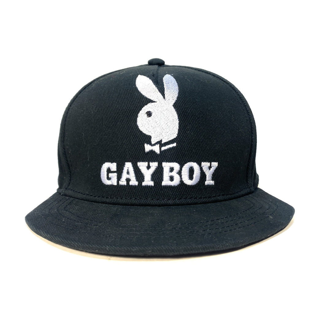 MOSCHINO Couture x Playboy GayBoy Embroidered Bunny Cap Hat Black (MSRP $295)