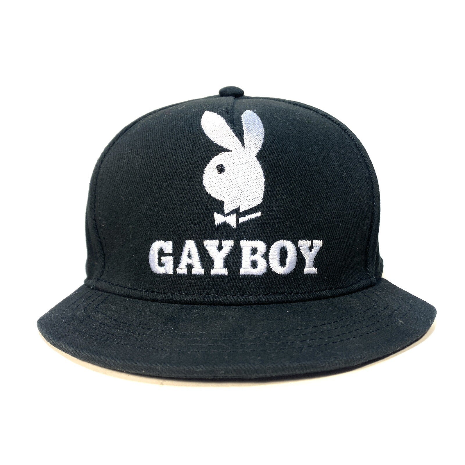 MOSCHINO Couture x Playboy GayBoy Embroidered Bunny Cap Hat Black (MSRP $295)
