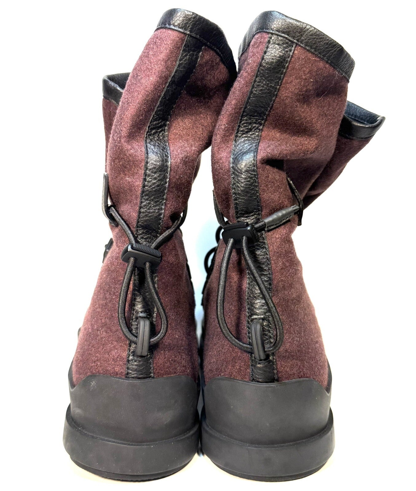 ZEGNA Mens Runway Wool Cinched Winter Boots Maroon Red 9 (MSRP $2,195)