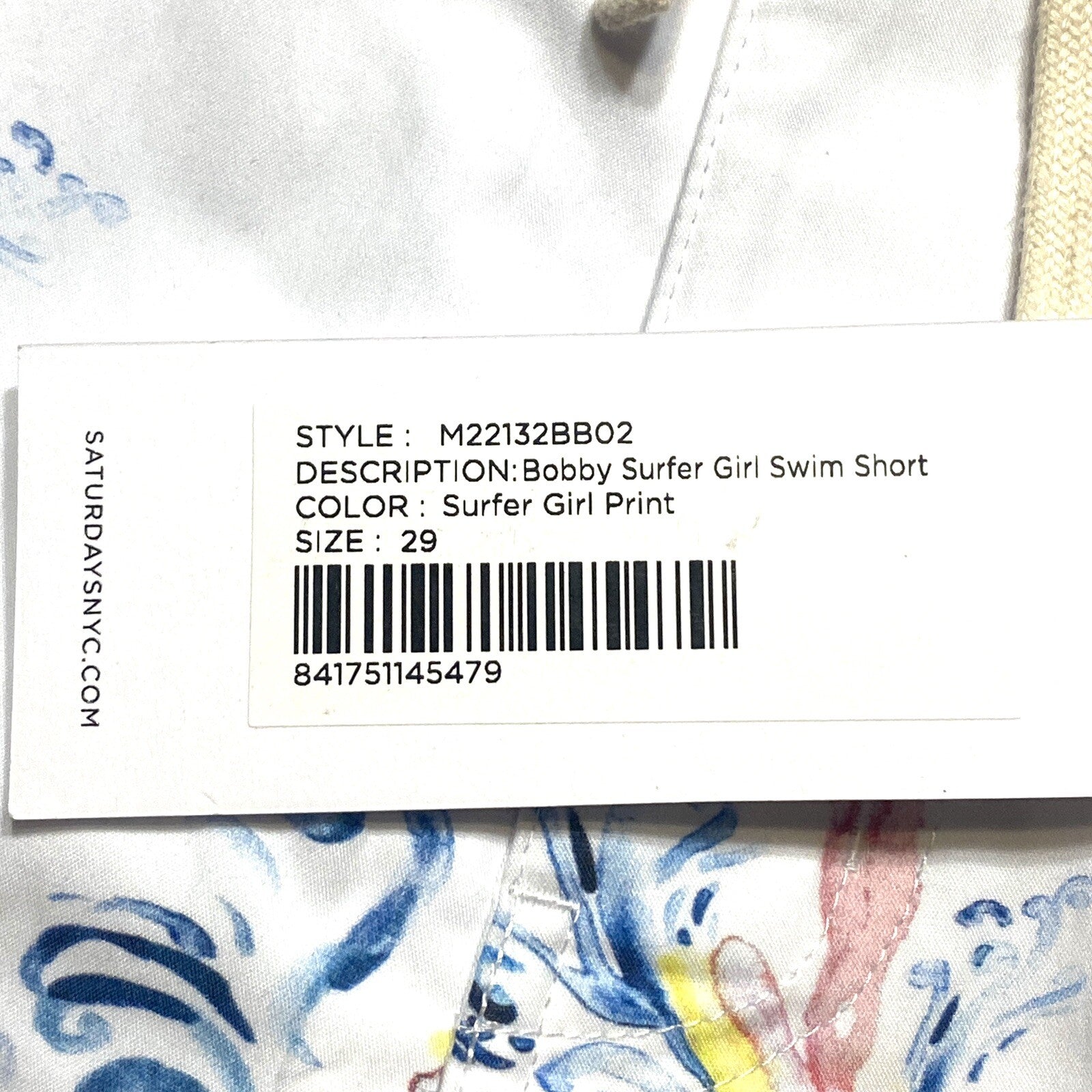 SATURDAYS NYC Mens Philippine de Richemont Bobby Surf Girl Swim Shorts White 29