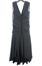 VERONICA BEARD Perrin Ruched Cotton Sleeveless Maxi Dress Black (MSRP $598)