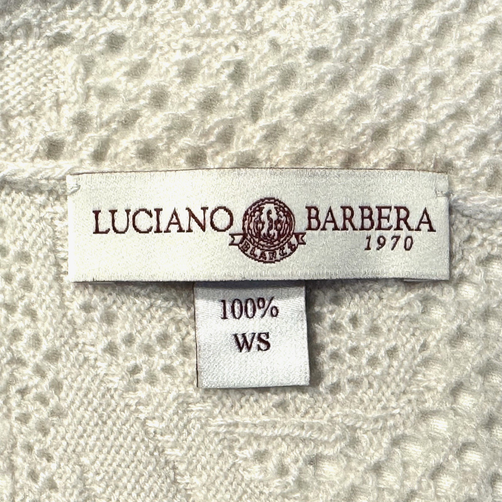 LUCIANO BARBERA Womens Lace Wool Knit Poncho Cape Powder White (MSRP $725)