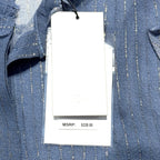 7 FOR ALL MANKIND Silk Sleeveless Sheer Button Down Blouse Top Blue (MSRP $228)