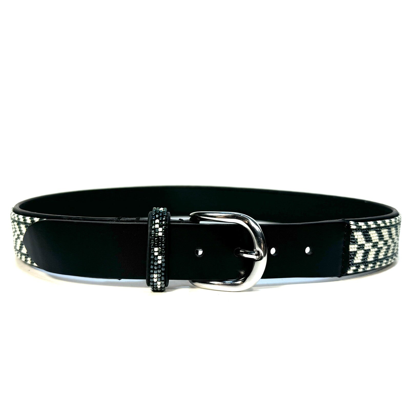 ISABEL MARANT Womens Nalise Beaded Leather Belt Black 75 (MSRP $585)