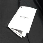 BALMAIN Womens Croc Embossed Leather Motorcycle Biker Jacket Black (MSRP $4,590)