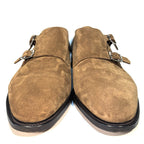 JOHN LOBB Mens William Suede Monkstrap Shoes Saddle Brown 10EEE (MSRP $1,890)