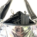 THINK ROYLN Little Runaway Sling Waist Bag Misty Metallic Mirror Grey -MSRP $128