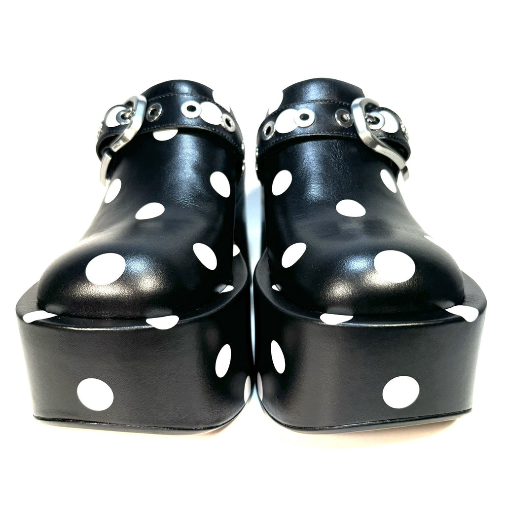MARC JACOBS Womens The Polka Dot Kiki Platform Clog Shoes Black 10 (MSRP $495)