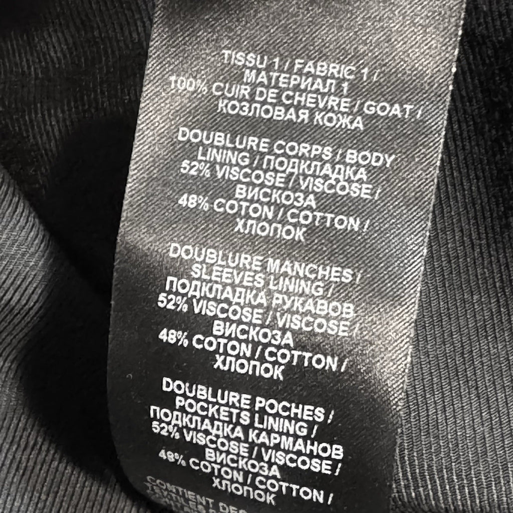 BALMAIN Womens Croc Embossed Leather Motorcycle Biker Jacket Black (MSRP $4,590)