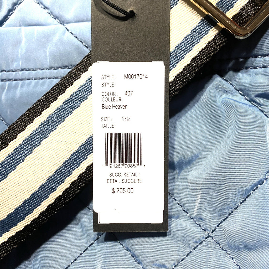 MARC JACOBS Quilted Nylon Weekender Tote Bag Heaven Blue Medium (MSRP $295)