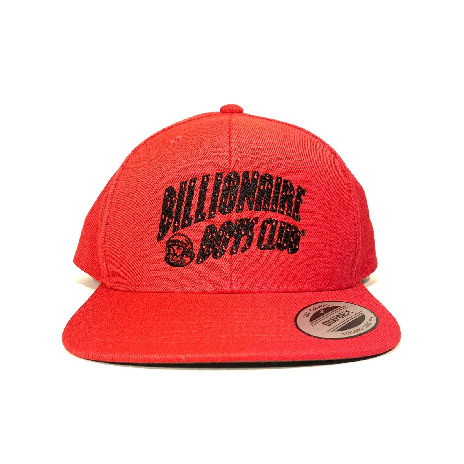 BILLIONAIRE BOYS CLUB Arch Logo Embroidered Snapback Hat Red