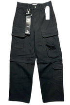 RtA Mens Multi Pocket Convertible Wide Leg Cargo Pants Black (MSRP $595)