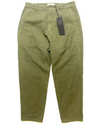 NILI LOTAN Womens Luna Crop Cotton Linen Pants Clover Green (MSRP $395)