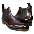 JOHN LOBB Mens Carne Leather Oxford Chelsea Boots Oak Brown 9.5 (MSRP $2,360)