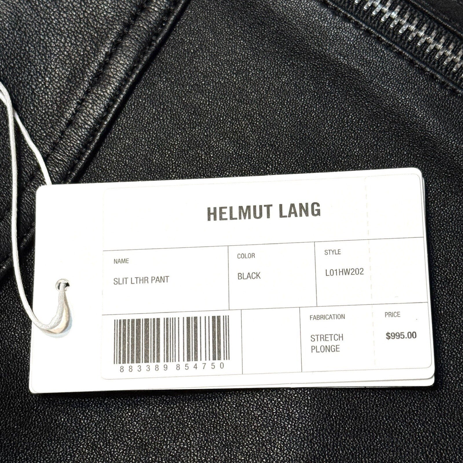 HELMUT LANG Womens Slit Stretch Lamb Leather Trouser Pants Black (MSRP $995)