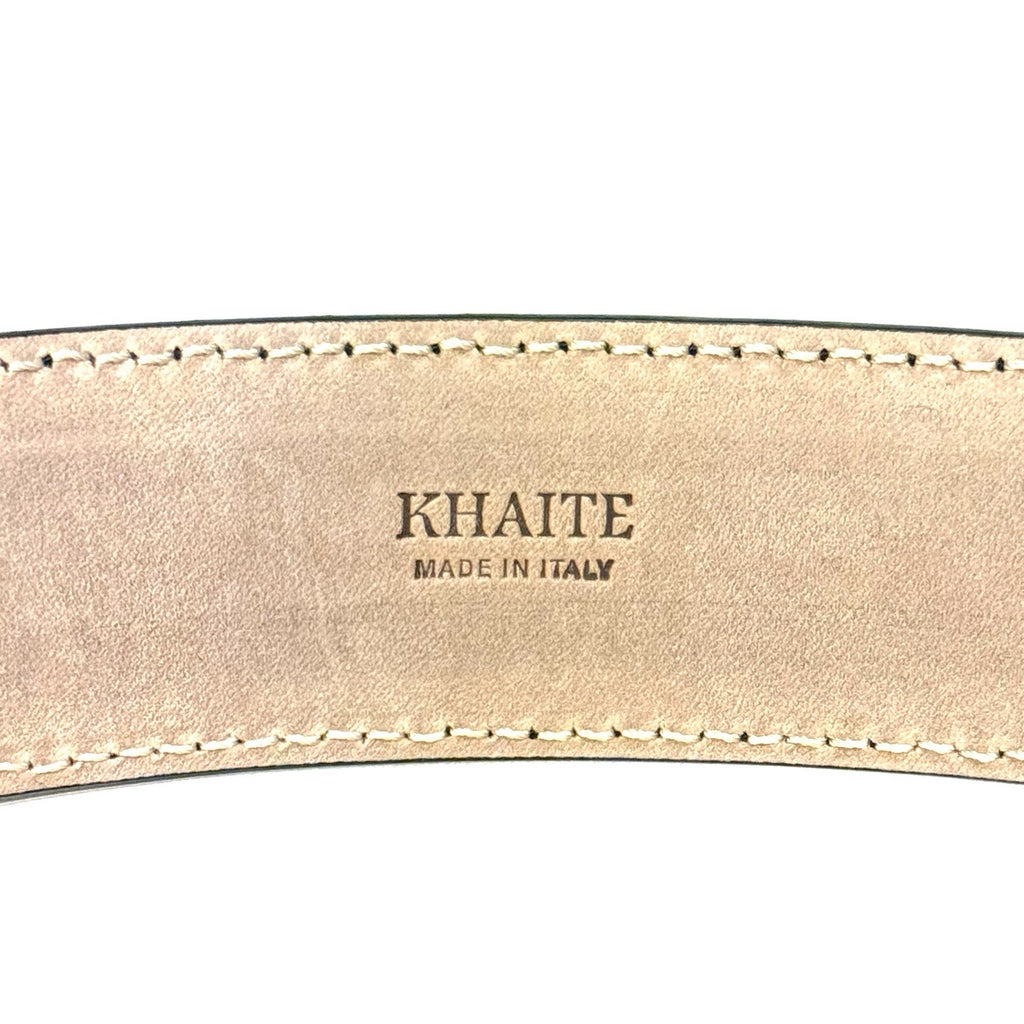 KHAITE Womens The Medium Julius Suede Leather Gold Buckle Belt Black (MSRP $480)