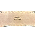 KHAITE Womens The Medium Julius Suede Leather Gold Buckle Belt Black (MSRP $480)