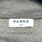 PARKE Womens Inside Out Mockneck Fleece Logo Graphic Sweatshirt Grey S/M