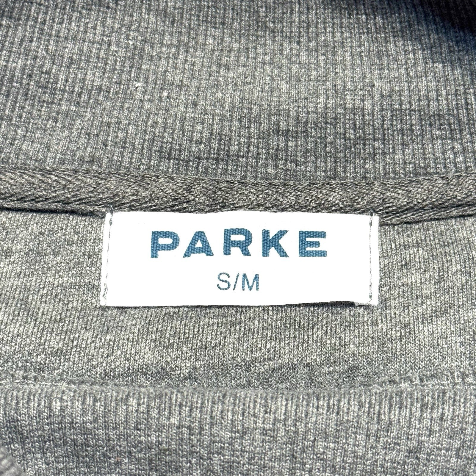 PARKE Womens Inside Out Mockneck Fleece Logo Graphic Sweatshirt Grey S/M