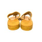 JACK ROGERS Womens Jacks Flat Monochrome Leather Sandals Yellow 5 (MSRP $128)
