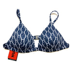 HUGO BOSS Womens Triangle Monogram Logo Bikini Top and Bottom Set Blue XL
