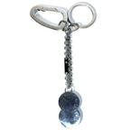 DUNHILL Double Coin Enamel Clip Key Fob Keychain Silver (MSRP $295)